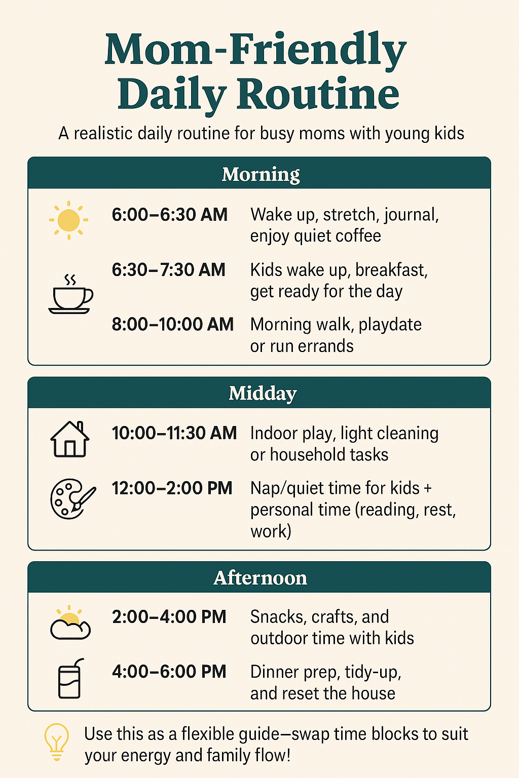 Sample Daily Routine for Busy Moms
